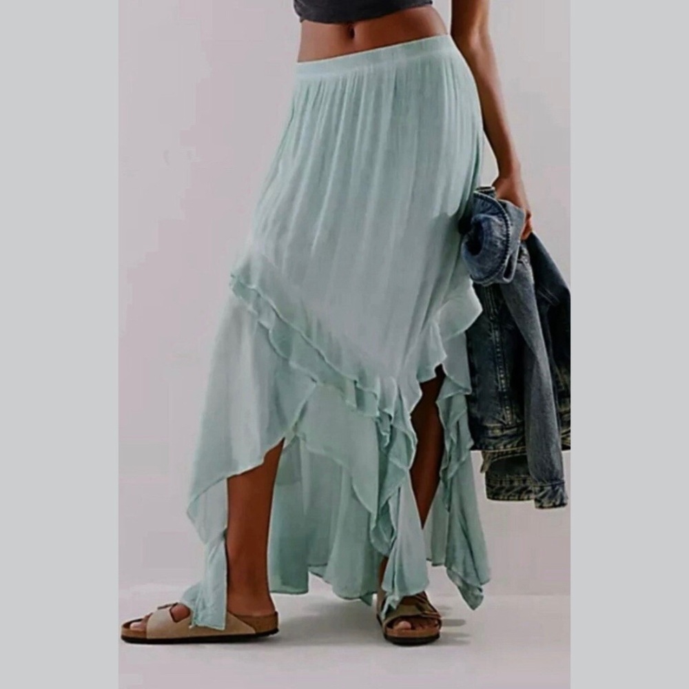 Free People Light Blue Maxi Skirt